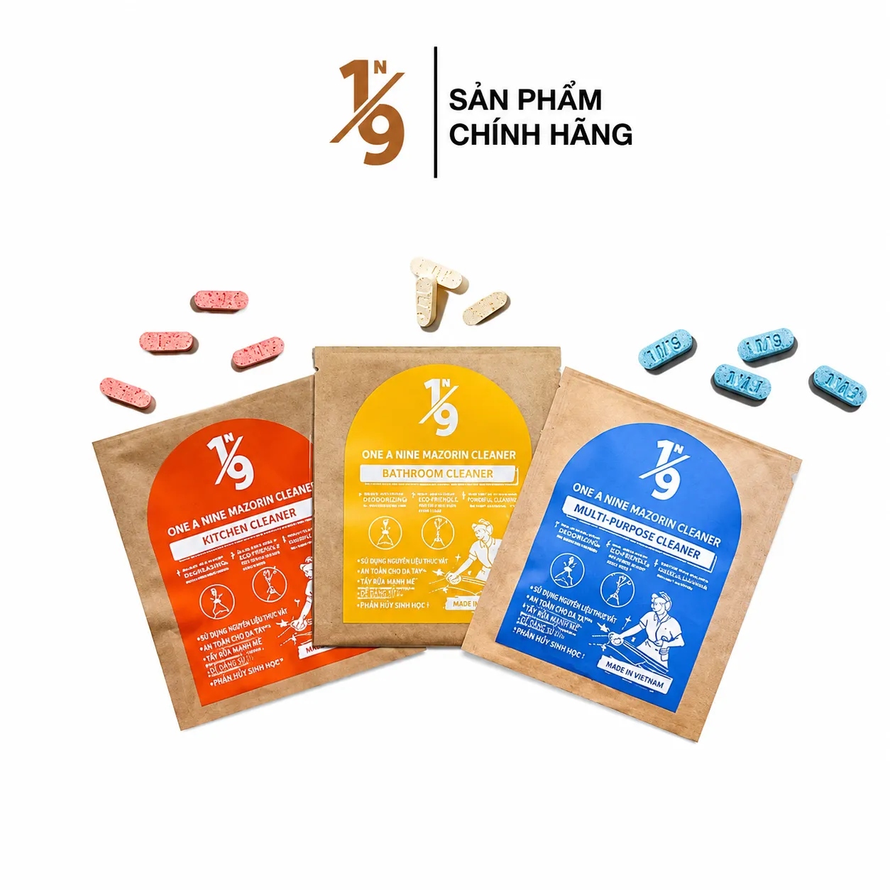 Viên Hòa Tan Tẩy Rửa Đa Năng 1N/9 Organic