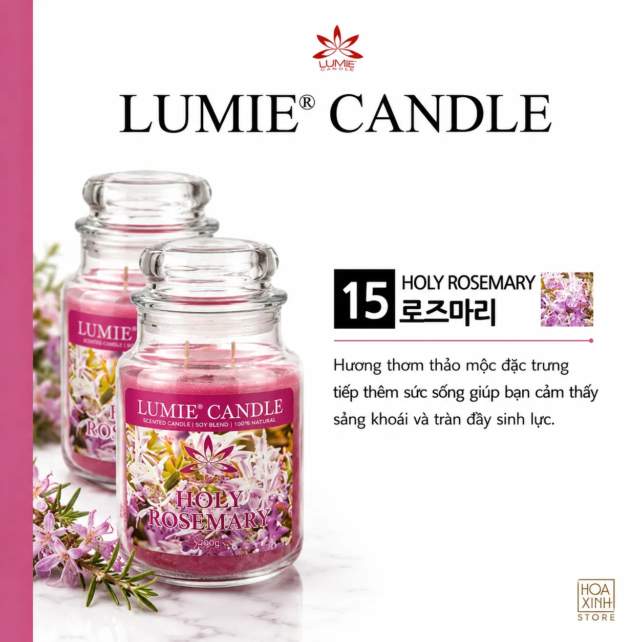 Nến Thơm Lumie candle Large jar 630g